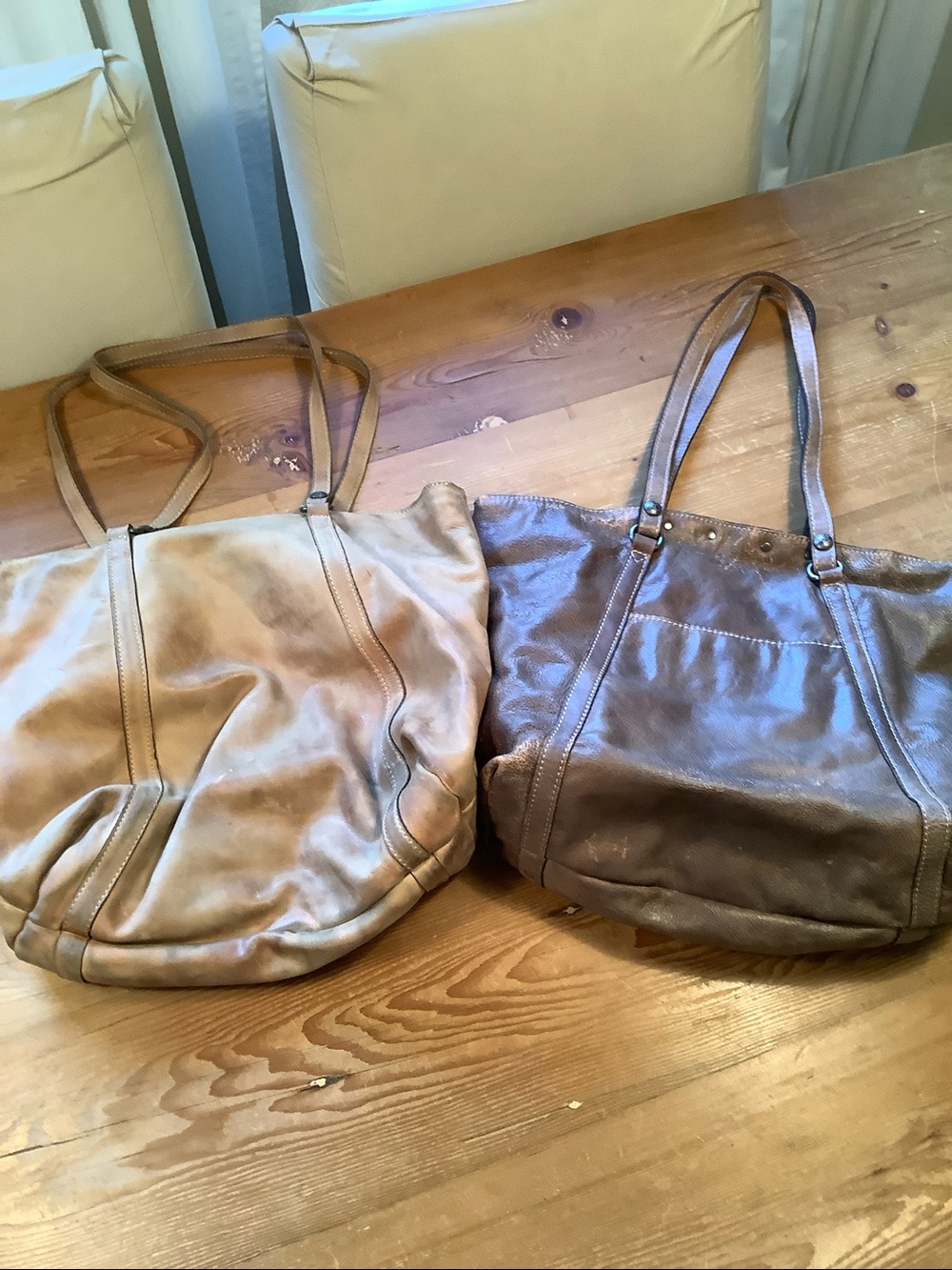 Patricia Nash Benvenuto *PROJECT* Tan & Brown Leather Tote Bags Lot - Picture 16 of 16